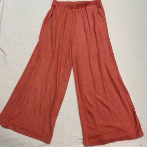 Lulus Lounge‎ Pants Small Plush Yarn Knit Wide Leg Pink Elastic Waist Pull On